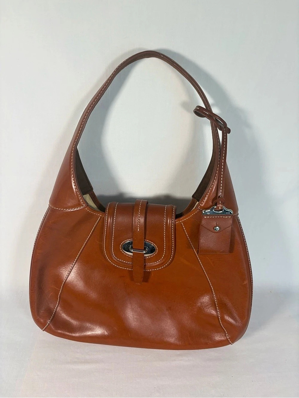 Dooney & Bourke 1975 Brown Leather Hobo Shoulder Bag - Picture 2 of 4